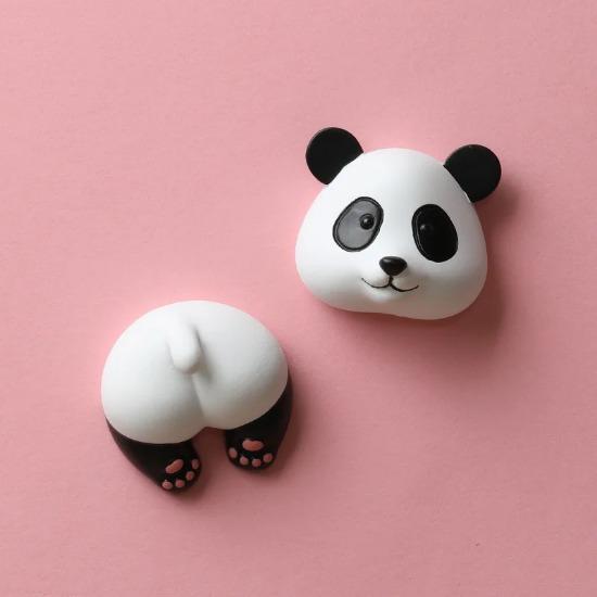 Animal Head and Tail Refrigerator Stickers Cute Panda Magnets Magnetic Stickers Refrigerator Decorations Diy Self-adhesive Sheet