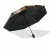 1pc Leopard Automatic Open/Close Umbrella 8-Rib Strong Frame, Portable Travel Umbrella for Women & Men, Birthday Gift Parties 026