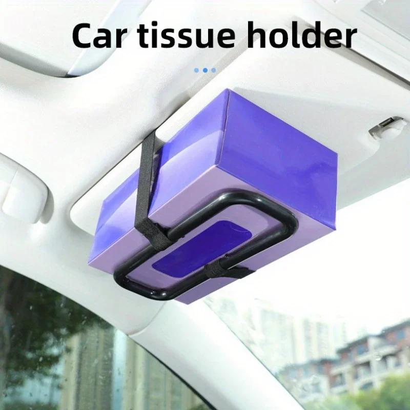 Auto Accessories Car Sun Visor Tissue Box Holder Paper Towel Napkin Box Cover Seat Back Bracket Portable Car Mount Organizer