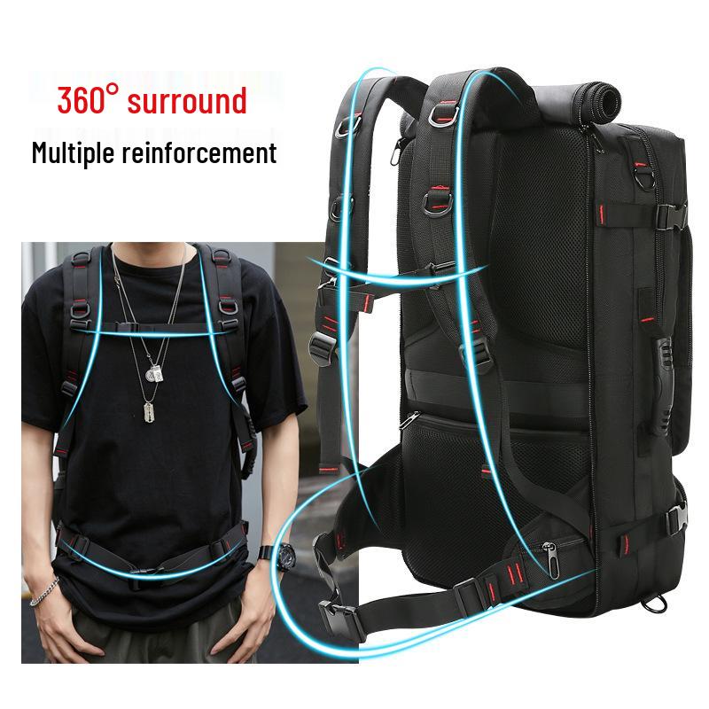 Men's Waterproof Large Capacity Outdoor Mountaineering and Travel Backpack - Multifunctional Double Shoulder Bag