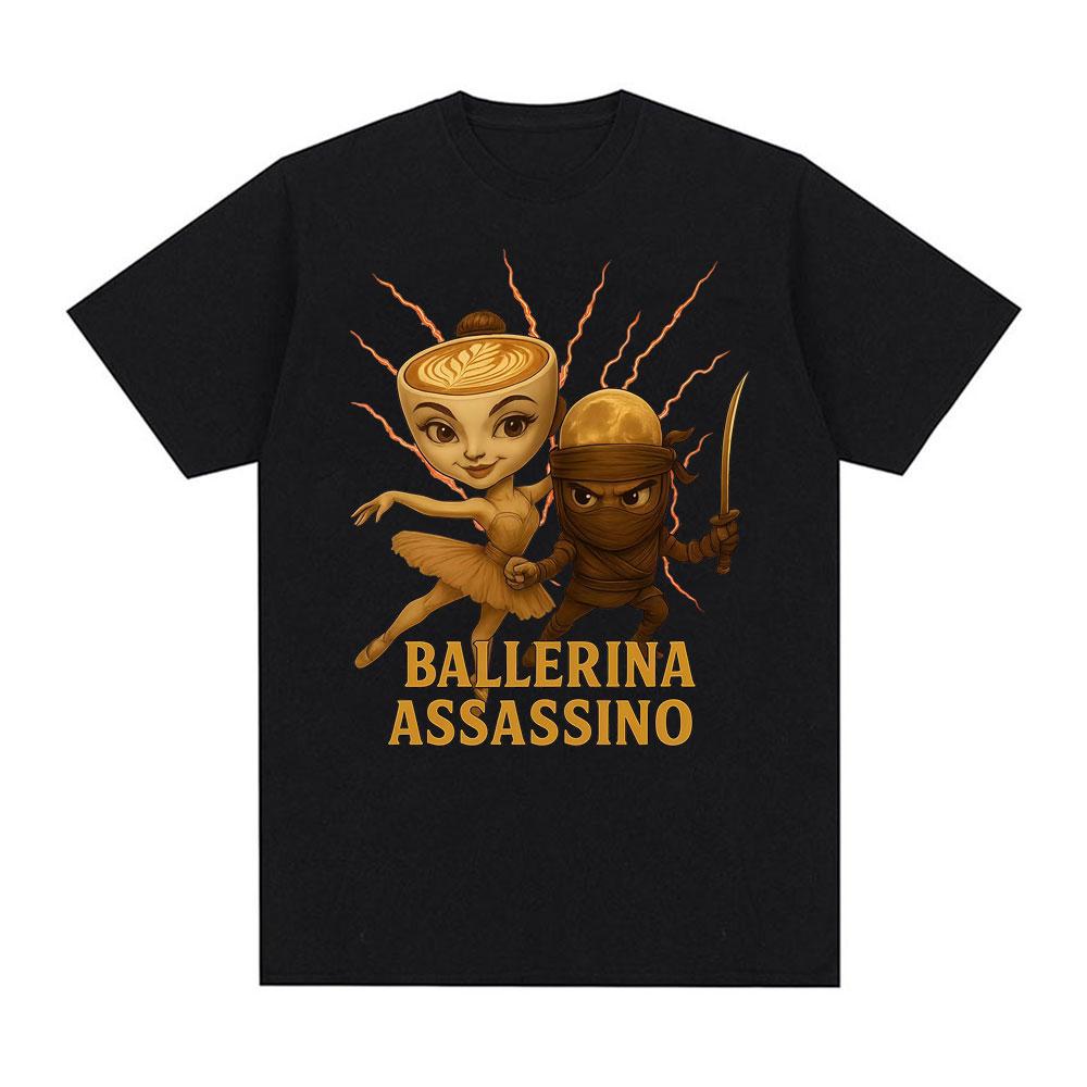 Ballerina Capuchino Assassino Funny Meme Tee Shirt Men Women Clothing Fashion Gothic T-shirt Summer Tops Oversized Loose T Sh... S разноцветный