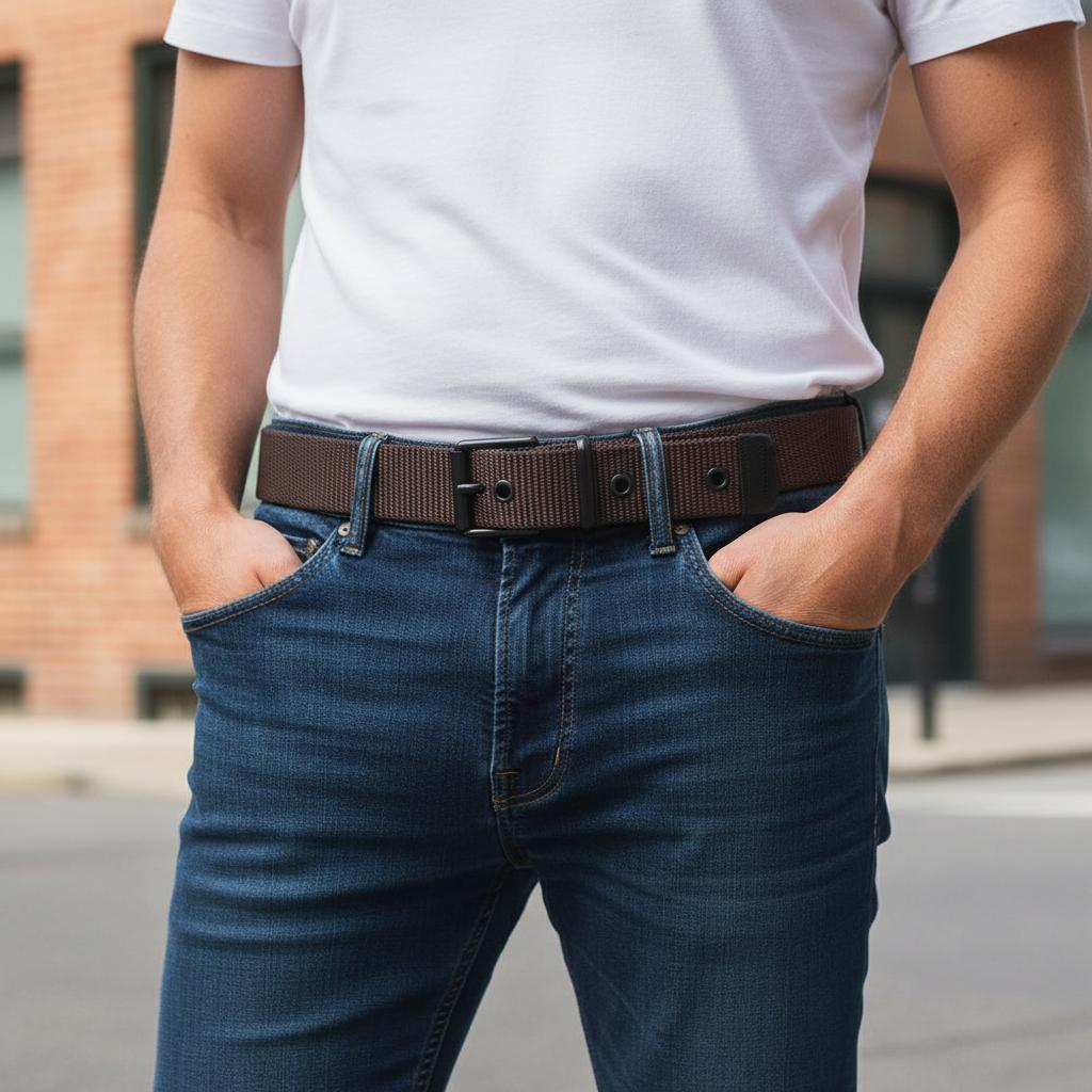 Versatile Simple Nylon Canvas Braided Belt Casual Luxury Design Weave Waist Band Pin Buckle Waistband For Man