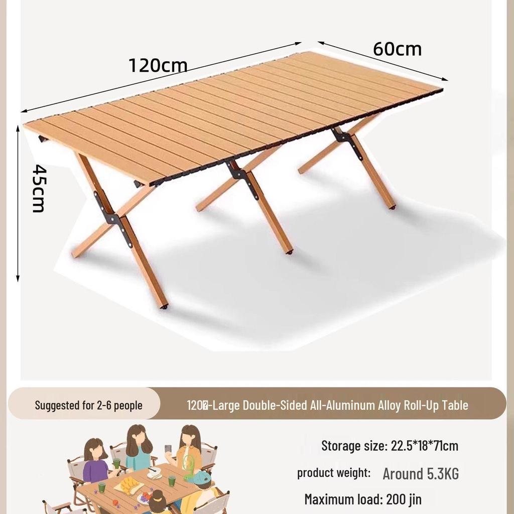 Collapsible Metal Table and Chair Set for Outdoor Use - Ideal for Camping, Patio, Night Markets, and Street Vending