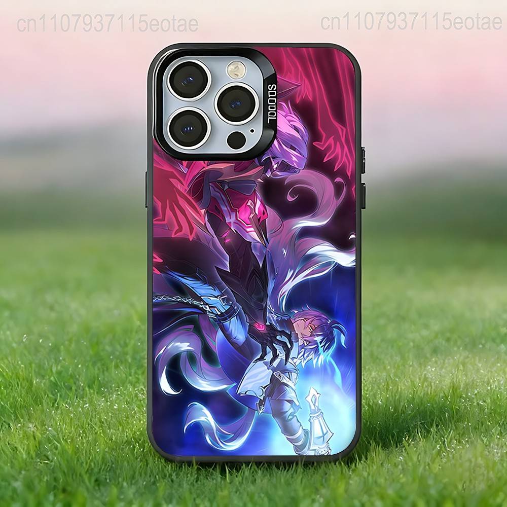 G-Genshin impact Flins Phone Case For iPhone 17,16,15,14,13,12,11,Pro,XS,Max,Plus,Mini,SE4,E Black Matte Shockproof Cover