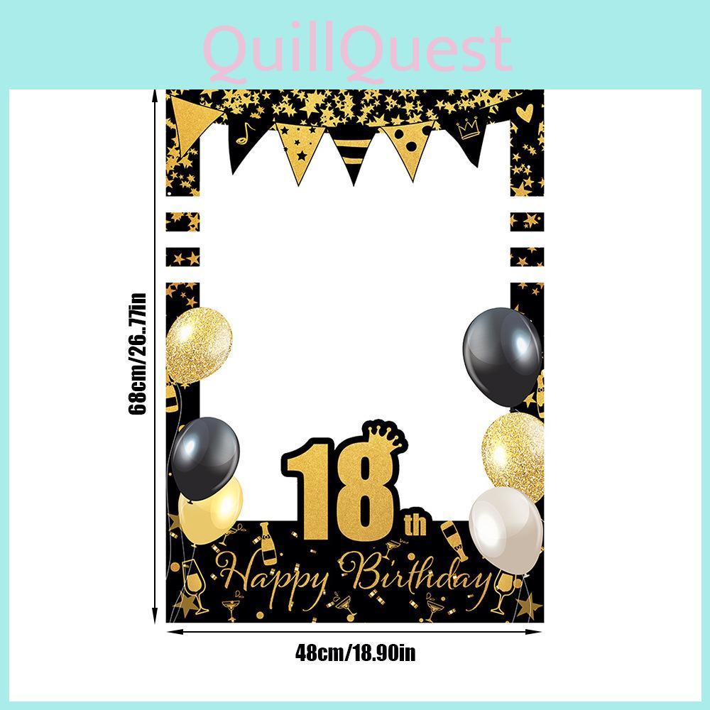 Photo Birthday Party Prop Set With Paper Frame Cartoons Decor For Ages 18 80 To