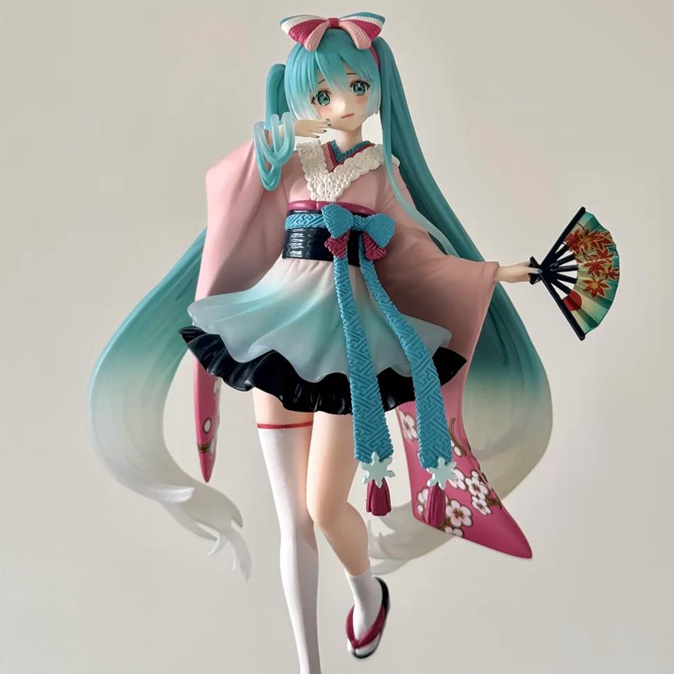 In Stock Original FuRyu TENITOL New Tokyo Series Hatsune Miku Kimono Desktop Cute Anime Action Figure Toy Gifts Model Collection
