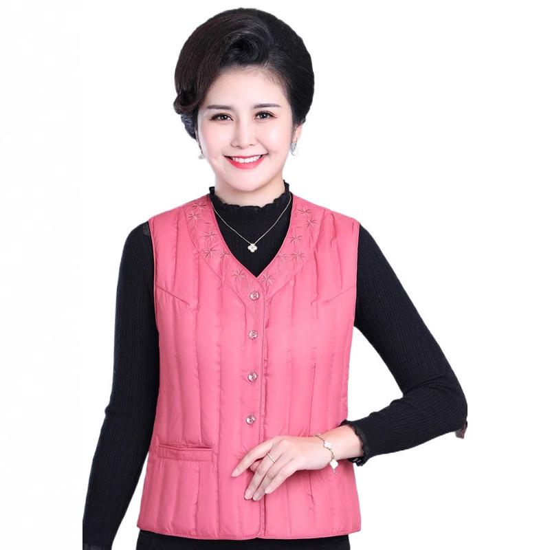 New Autumn and Winter Light Down Vest Women's Clothing Middle-aged and Elderly Large-size Mother Vest Vest