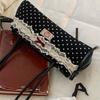 Lace French Stick Handbag Sweet PU Shoulder Bag Shopping Polka Dot Underarm Bags  Women