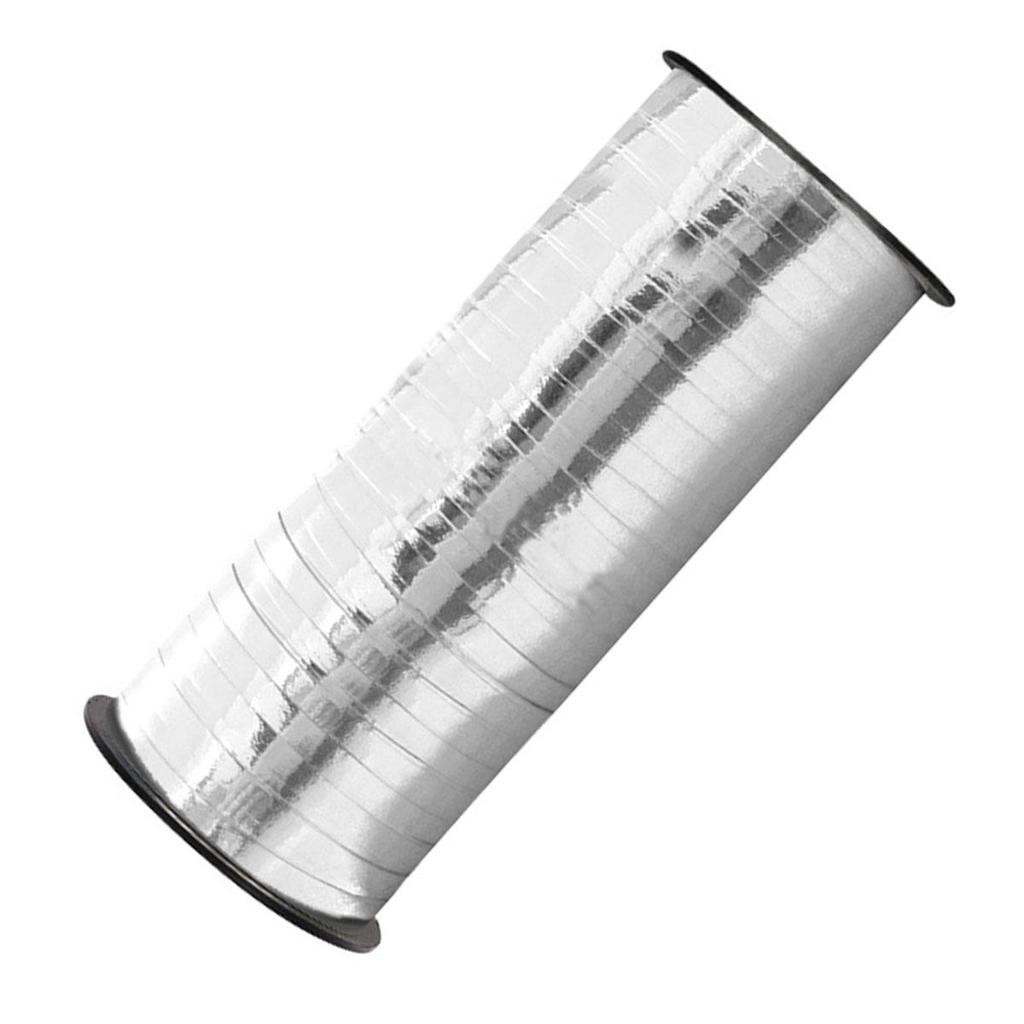 1Pcs Silver Curling Ribbon Roll Metallic Holographic Sparkle Balloon Ribbons Party Decoration Gift Wrapping DIY Crafts