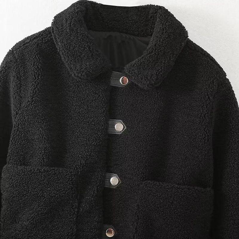 Kaslead New Arrival Women's Clothing Fashion Style Stylish Simple and Versatile Casual Fleece Jacket Outwear 8741223