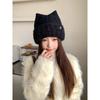 Warm Knitted Beanie Hat Fleece Lined Winter Thermal Hat Cozy Ear Protection Hat  For Women