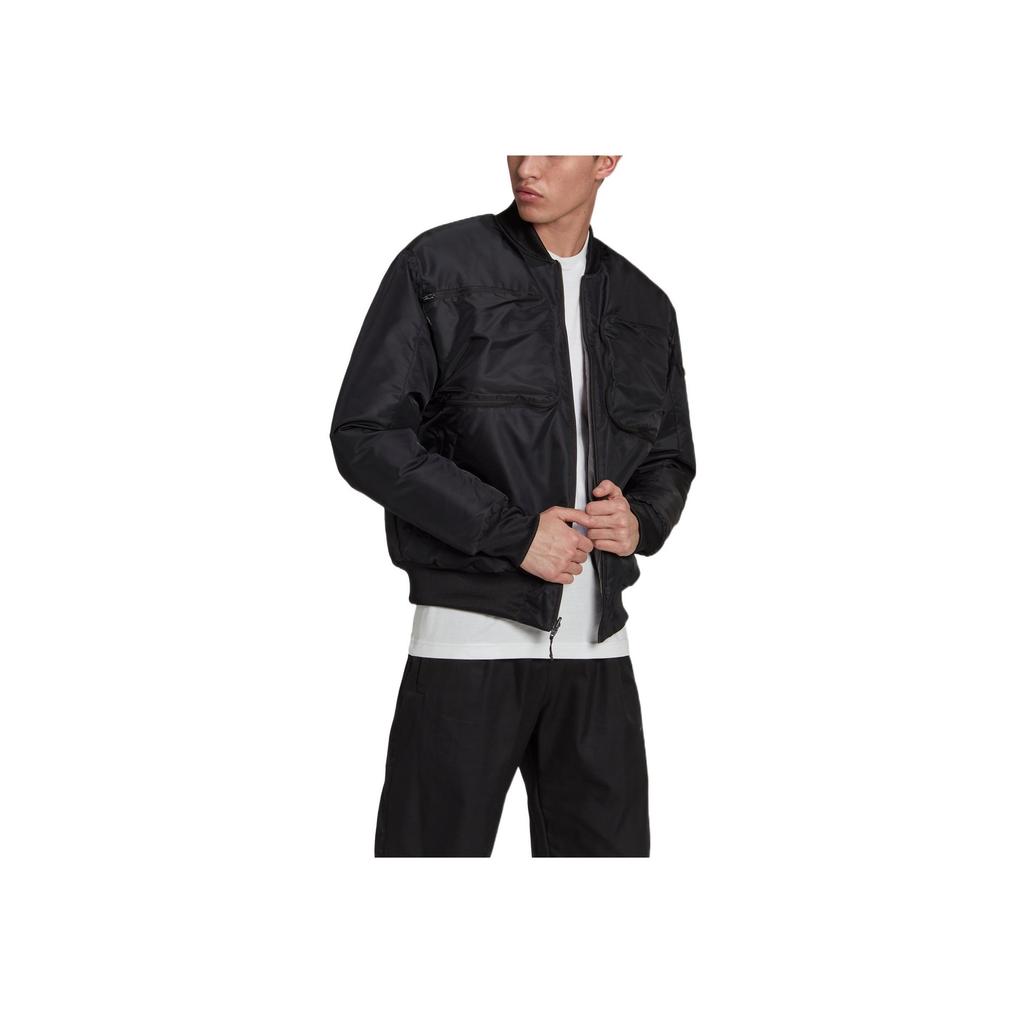 Adidas Originals Trefoil Solid Reversible Baseball Collar Zip Jacket Men Outerwear Black HK2760