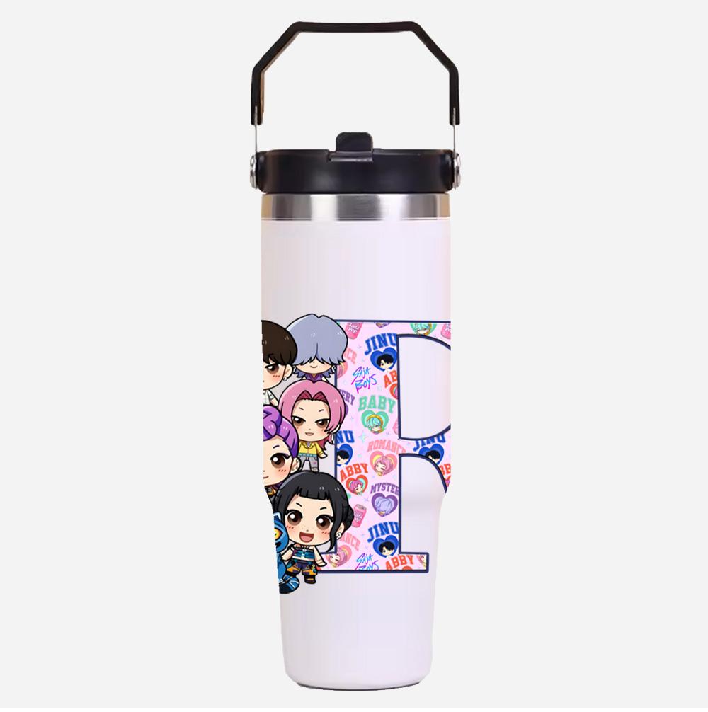 30Oz Anime K-Pop Demon Hunters Stainless Steel Vacuum Cup Hot Cold 6-12 Hours Retention Eco Friendly Bpa Free Largeautomotive Holder Flask Kid Gift