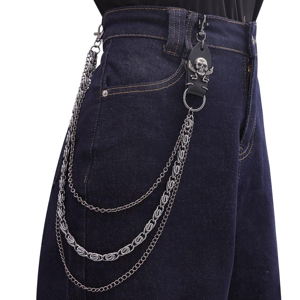Catena per Cintura Punk Metal per Uomo Donna Retro Hip Hop Accessorio Vita Gioiello Metallico Resistente