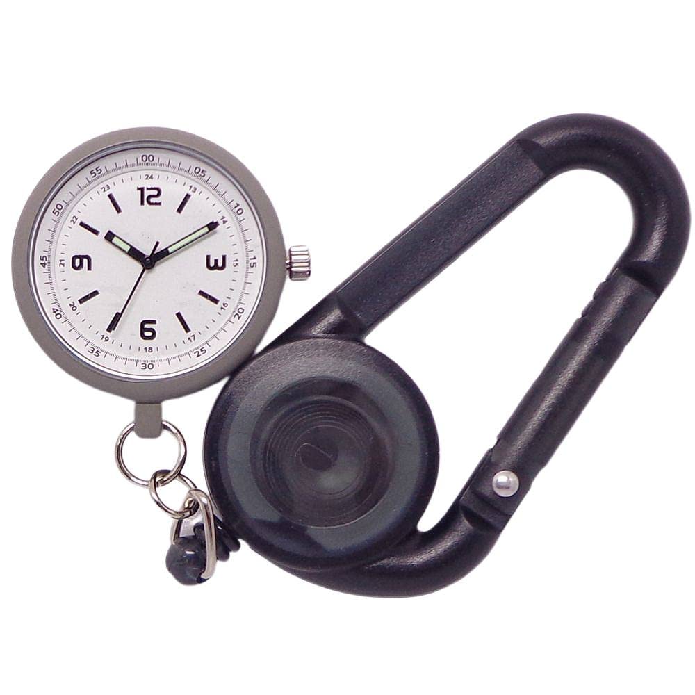

Pocket Watch Analog Carabiner Watch Rubina Waterproof with Reel White Dial [Fieldwork] DT163-2 Men s