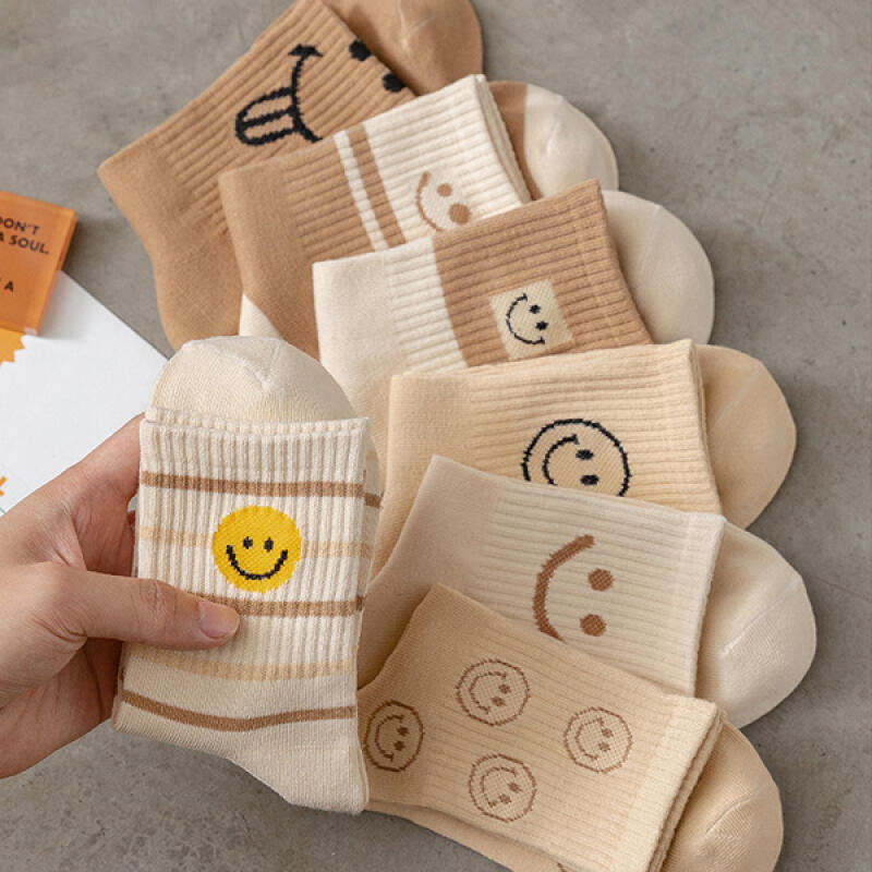 

[Set of 5] Jisoo Smile Medium-Sized Four Seasons Fashion Socks 5-piece set