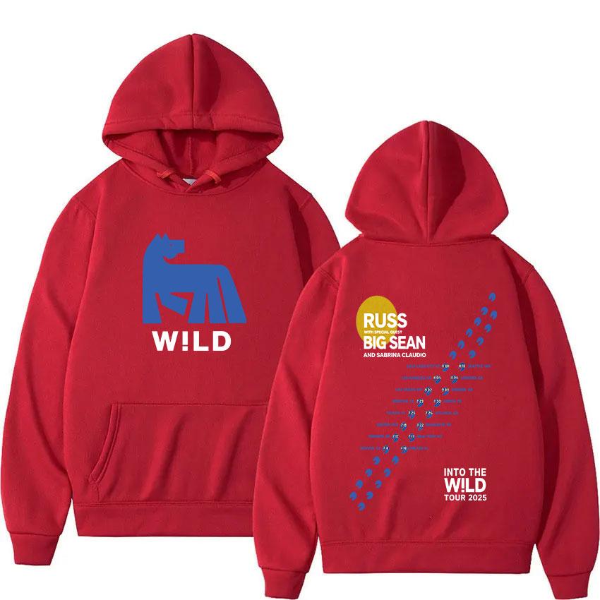 Sänger Russ Into The Wild Tour 2025 Album Kapuzenpullover Unisex Kleidung Mode Harajuku Sweatshirt Lässig Übergroß Langarm Kapuzenpullover