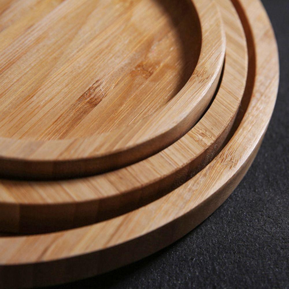 1ks Obdélníkový kulatý bambusový tác Talíře na ovocné svačinky pro držení čajového ovoce a grilovaného chleba