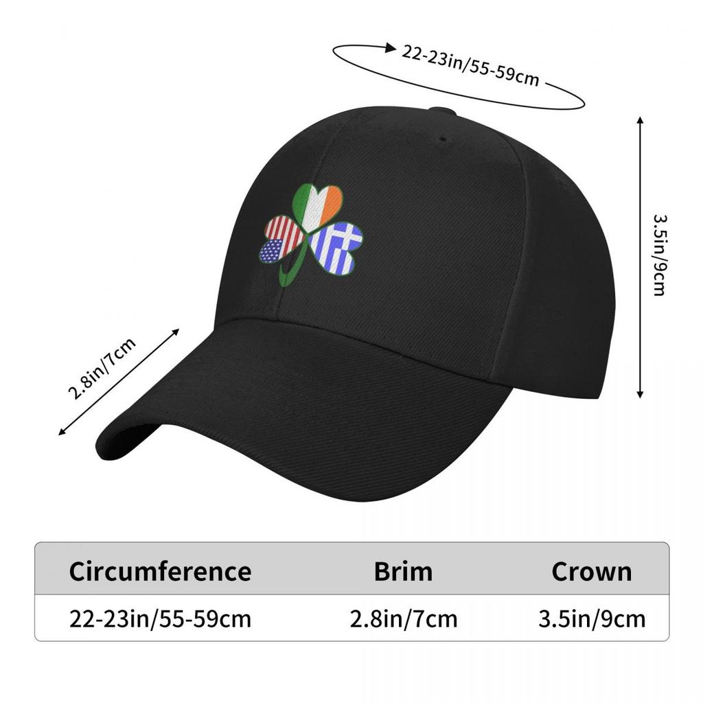 Greek Irish USA Shamrock Baseball Cap Trucker Cap Wild Ball Hat custom Hat Men's Women's