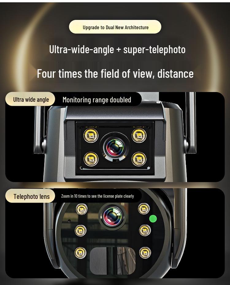 Dual-Lens Solar HD 4G Surveillance Camera with Full-Color Night Vision