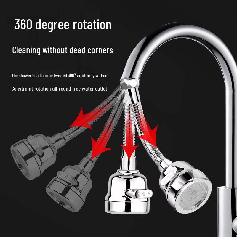 Universal Kitchen Faucet Swivel Extension: Splash-Proof Sink Booster & Water Purifier