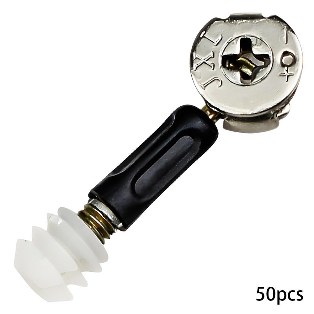 50 Zestawów 3 w 1 Łącznik Meblowy Śruba Kołek Śruby Boczne Śruby i Nakrętki Zestaw Asortymentowy lothes Kabina Biurko Mocowania Meblowe