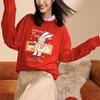 Fila CNY X Buer Rabbit Sweatshirts Unisex Red Crew Neck Moderate Regular F11U319202F-RD