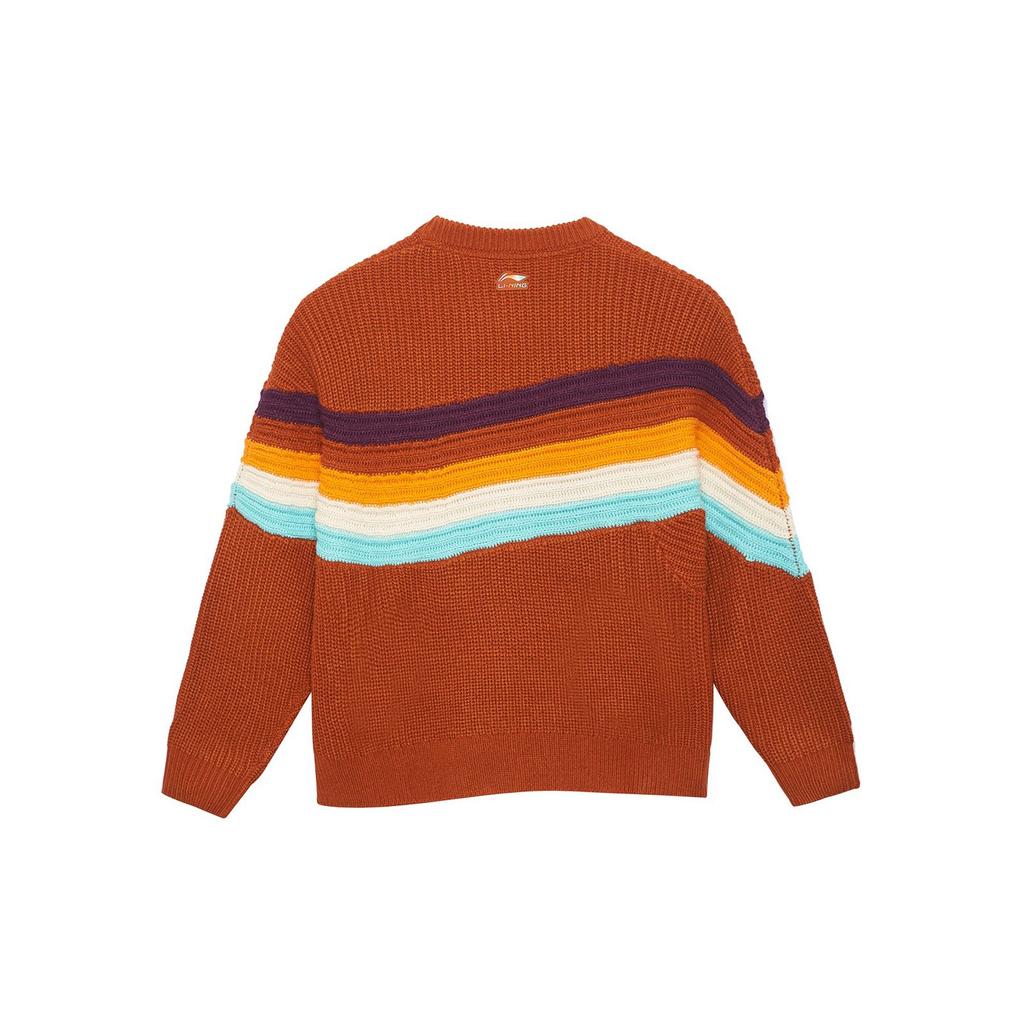 Li Ning Sports Trend Series Winter Casual Sweater Women Sweater Ochre-Brown AMBS098-1