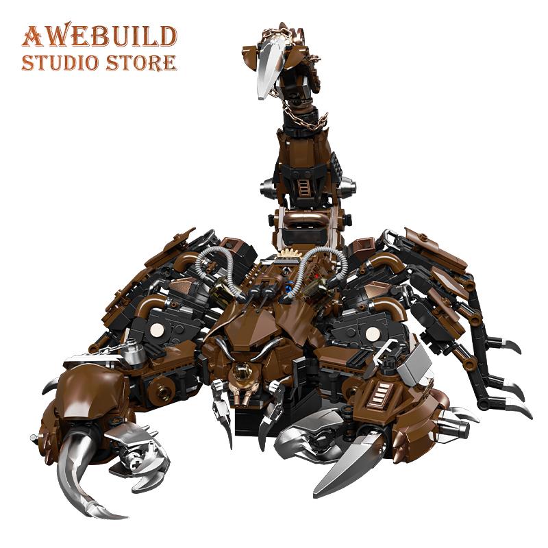 Mechanischer Skorpion MOC Bausteine Spielzeug Mecha Kreatives Tiermodell DIY Bausteine Schreibtischdekoration Erwachsene Kinder Geburtstagsgeschenke NEU