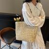 Handwoven Women's Shoulder Bag New Style Summer Large Capacity Beach Vacation Straw Tote Bag Casual Bucket Handbags