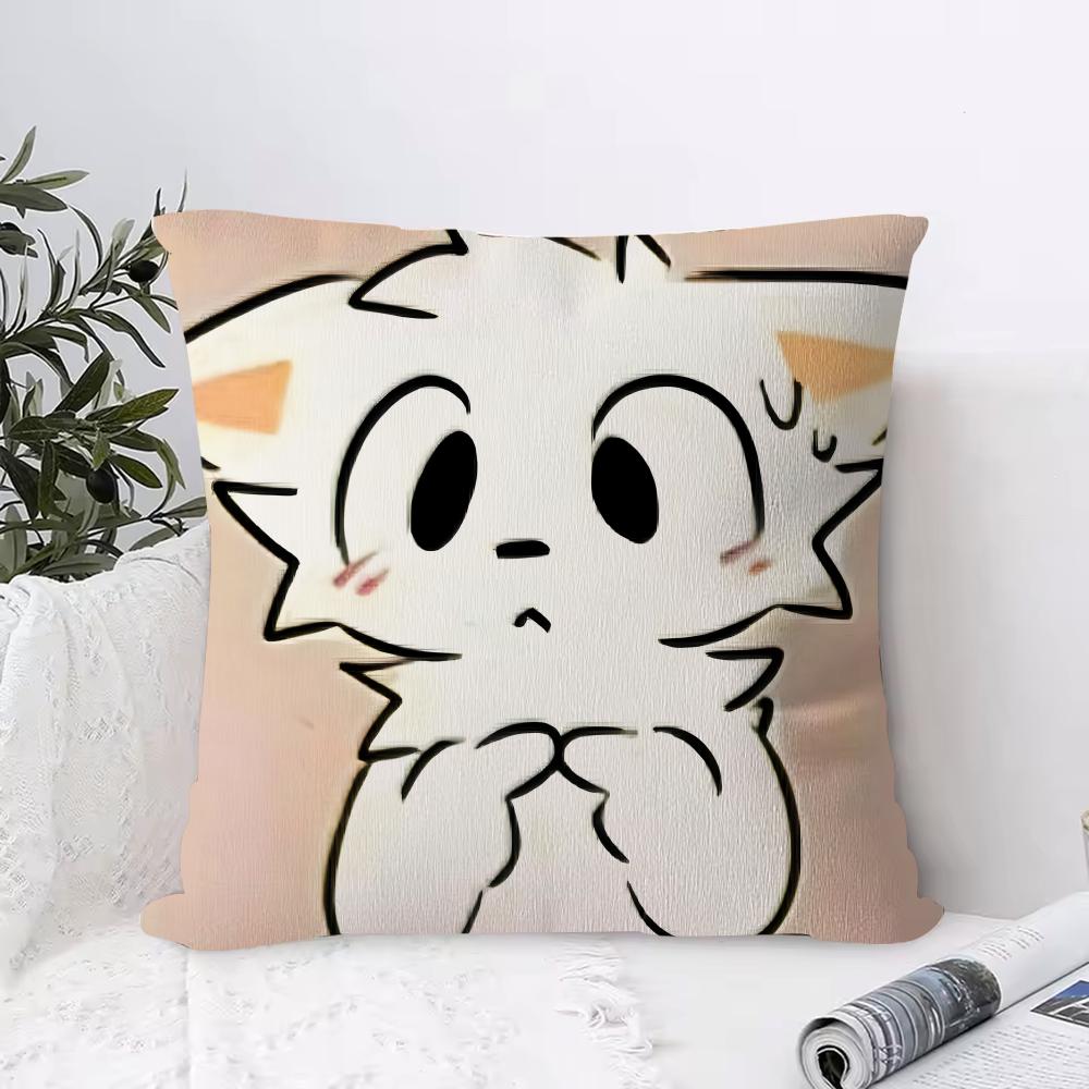 Boykisser Silly Cat Soft Plush Pillowcase DoubleSided Printed Cushion Cover Hidden Zipper Home Decor