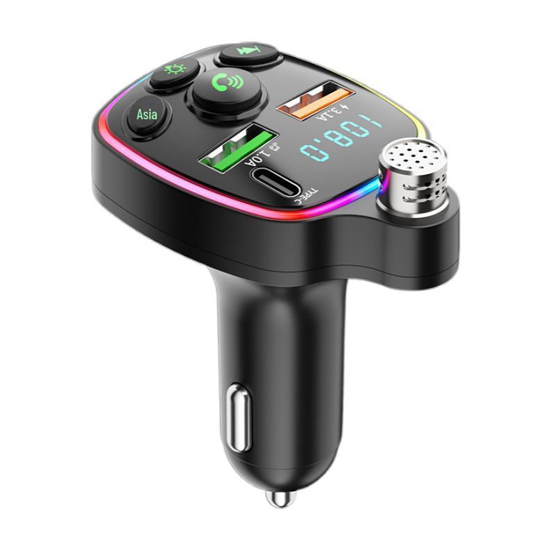 Q11 Bluetooth MP3 Car Charger with Atmosphere Light and Dual PD Fast Charge
