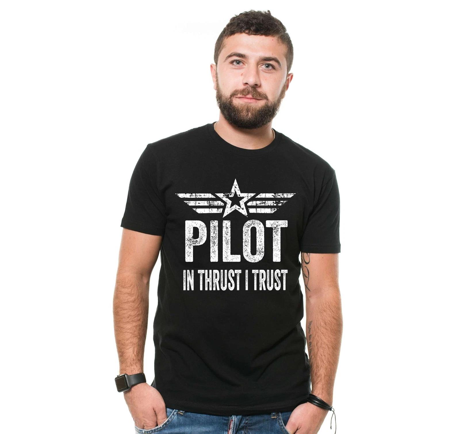 

Mens Pilot T-Shirt Pilot In Thrust I TrusT-Shirt Pilot Birthday Christmas Gifts L