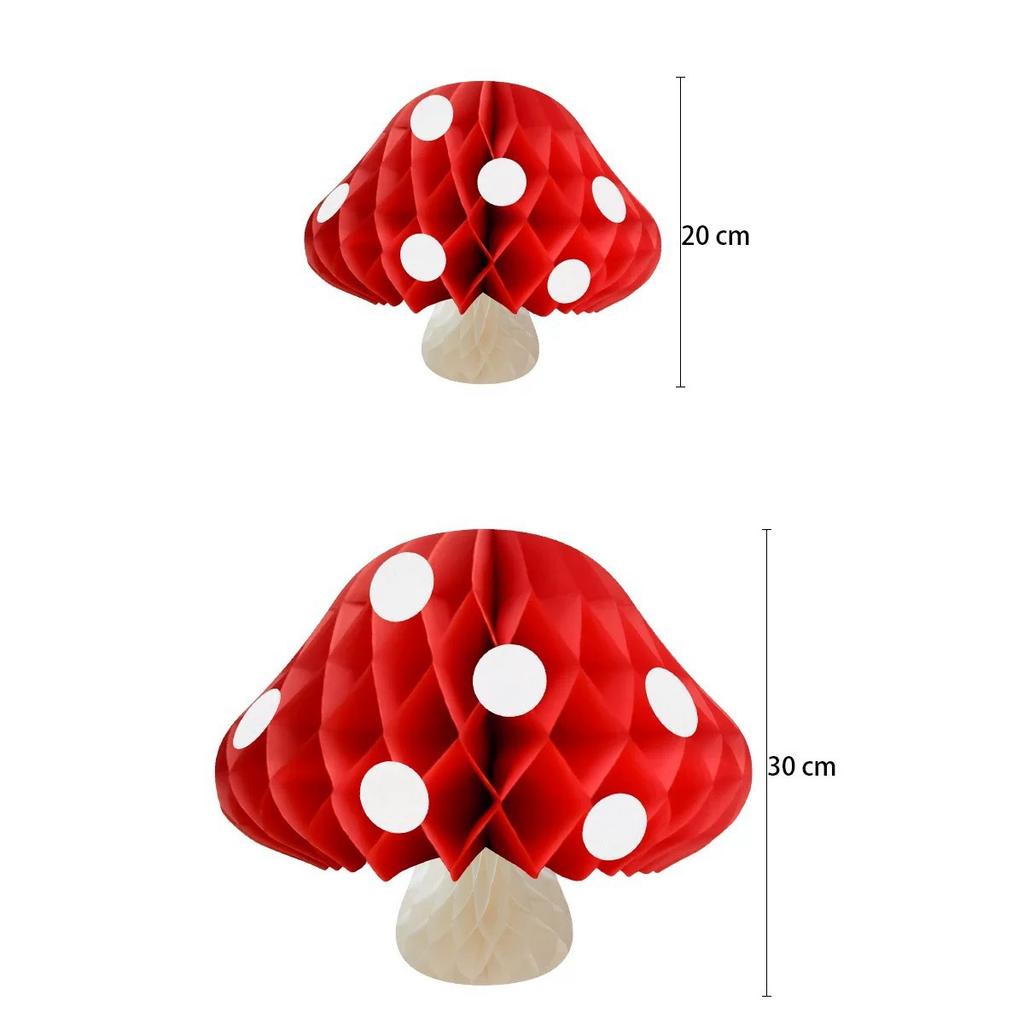 Paper Mushrooms Honeycomb Centerpieces Hanging Party Supplies for Birthday Baby Shower Party Garden Decorations
