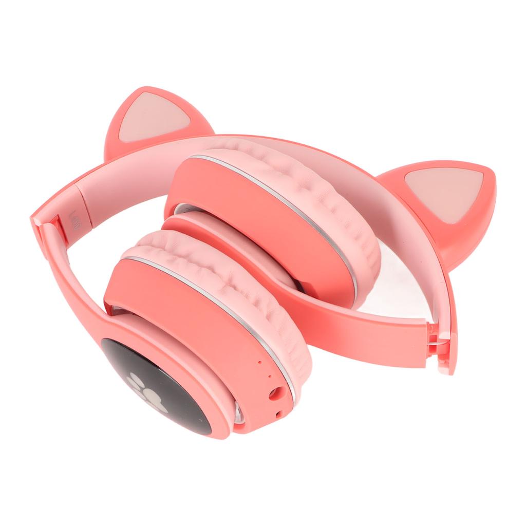 Cat Ear Gaming Headset Bluetooth Support Small Memory Card LINEIN Mode Gaming Headphone with LED Mic