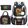 Large Capacity Schoolbag with Shoulder Strap; Student Three-piece Pencil Case Set