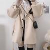 Kvinner Vinterfrakk Turn-down krage Ensfarget Slim Fit Tett midje Hold varmen Knapper Belte Cardigan Høstfrakk Dame C