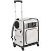 Cat Carrier Bag, 2-in-1, with Wheels, Foldable, Expandable, Ventilated, 34 x 28 x 43 cm, Grey