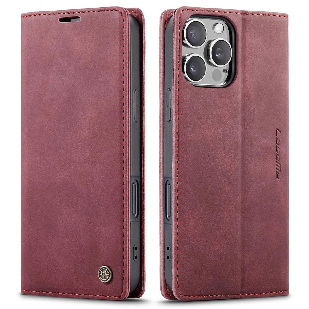 Flip Wallet Case for iPhone 16 Pro Max 16 Plus 16 Pro, Leather Magnetic Folio Cover with Card Holder, Kickstand - TPU Shockproof