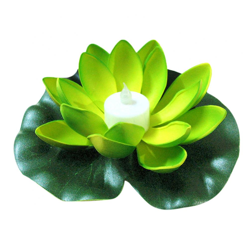 LED Light Simulation Lotus Garden Decoration Floating Lotus Flower Floral Lamp Floating Lotus Light Water Lily Fake Plant