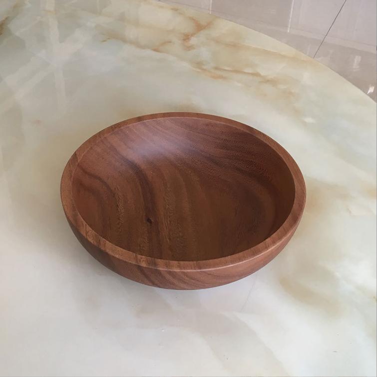 Super Big Acacia Wooden Food Fruit Salad Bowl шоколадный