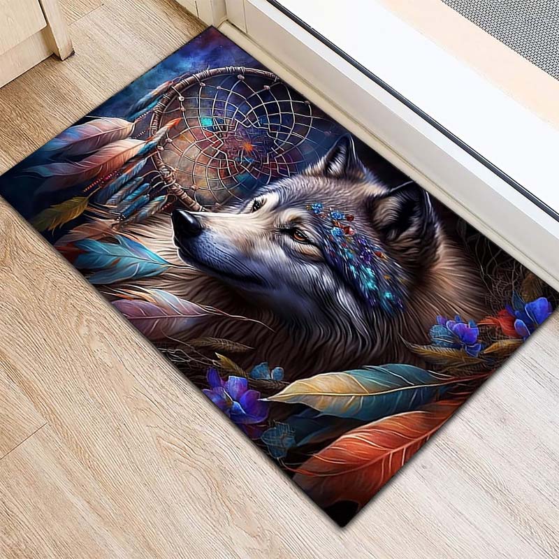 Funny Cartoon Cats Entrance Mat, Paw Print Design Indoor Floor Mat 40x60cm( 15x23in )