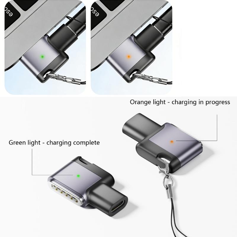 Magnetic Charging Adapter Type C To Magnetic 3 Adapter With 100W Output Perfect For Business Traveler Light Indicators