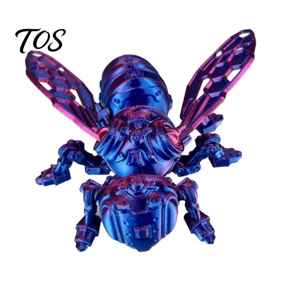 Mechanisches Bienenornament 3D-gedruckte Figur, Hornisse mit beweglichen Gelenken, Gelenkiges Wespen Schreibtischzubehör Modell Fidget Toy, Insektendekoration für Zuhause