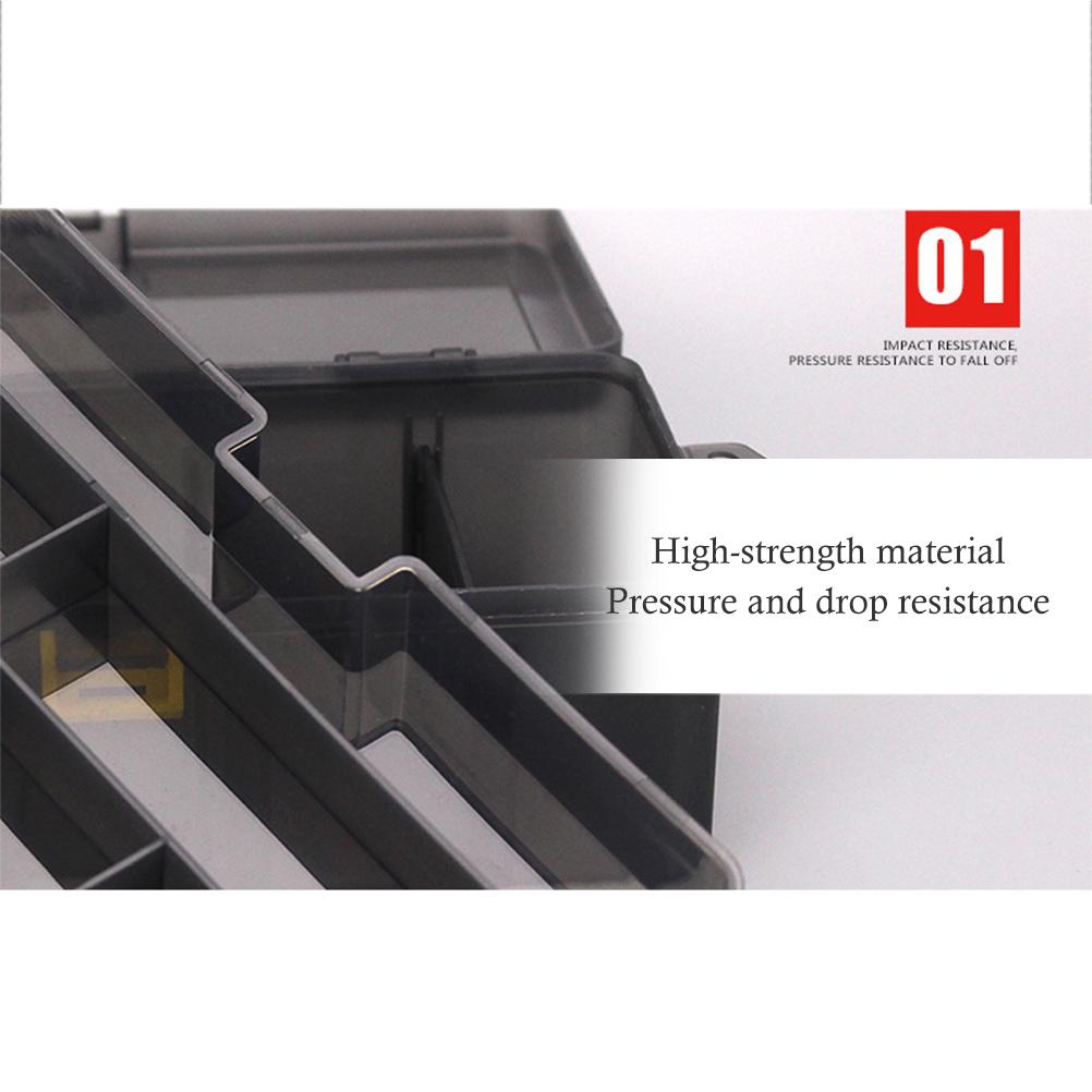 Doppelschichtige Multifunktionale Angelköder Haken Werkzeugbox Durchscheinend Grau Langlebige Angelausrüstungsbox