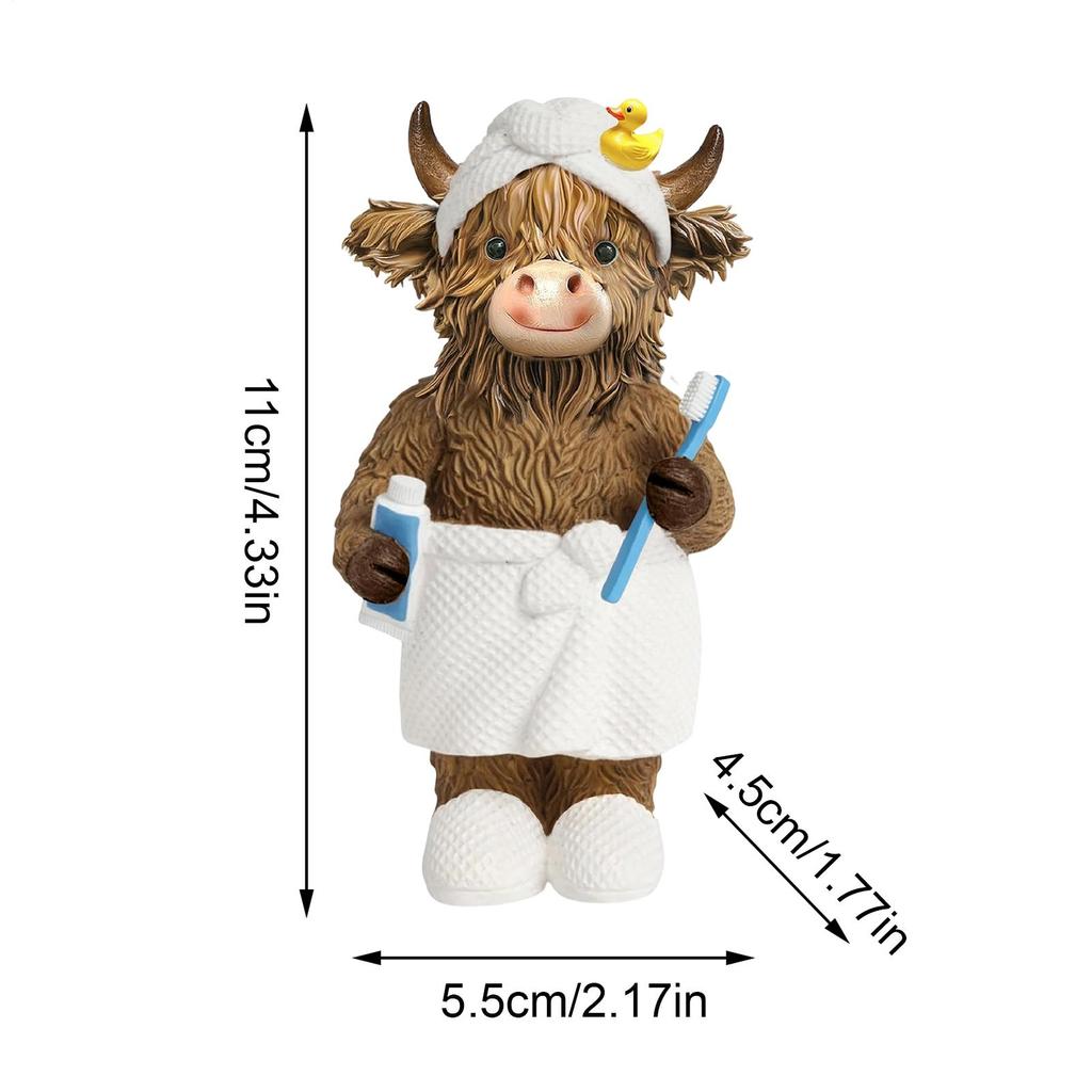 Cow Statue Resin Rustic Realistic Cute Decor Bathrobe Cow Decorations for Home for Home Bathroom Bedroom Living Room Outdoor