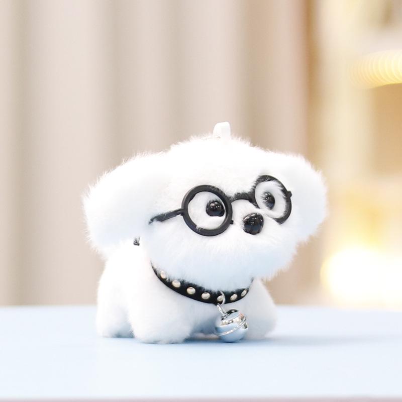 Adorable Plush Dog Keychain - Cute Stuffed Animal Bag Charm Pendant