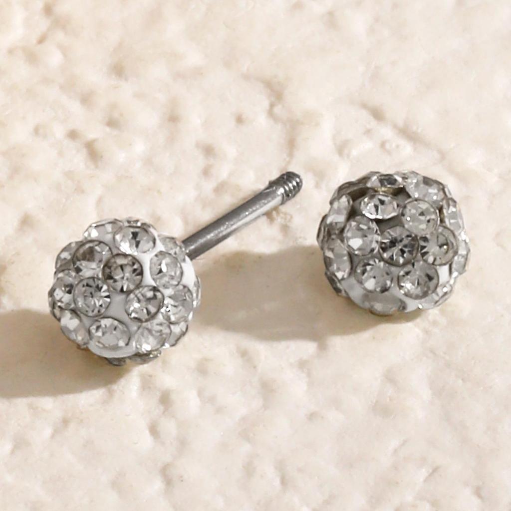 Exquisite Rhinestone Double-Head Screw Back Earrings - Light Luxury & Minimalist French Style for Women