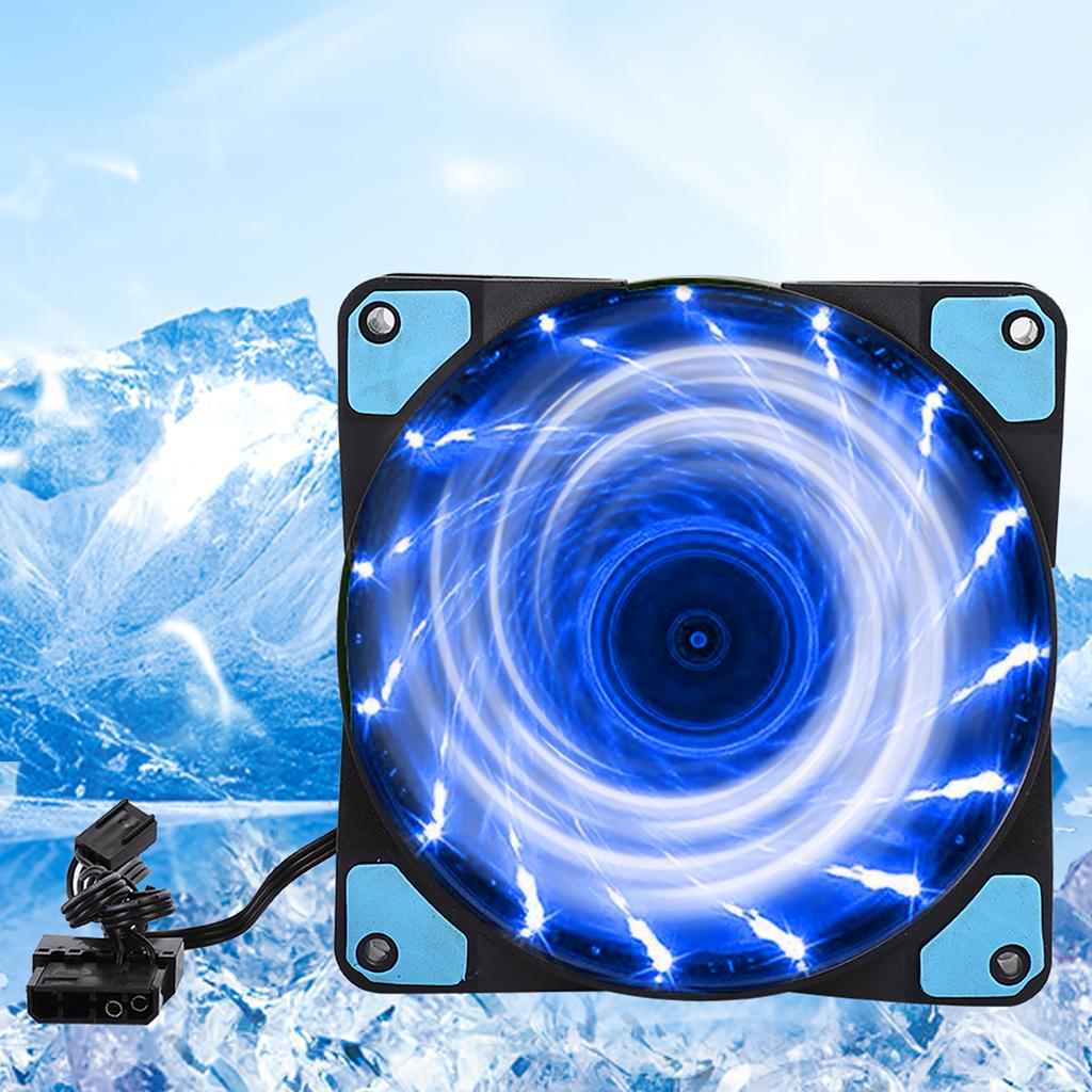Chassis Fan Computer Cooler PC Accessory 3‑Wire 15‑Light Mute LED Streamer Colorful 12CM