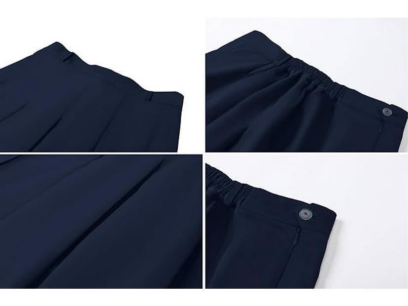 US Plus Size Women's Elegant Knee-Length Pleated Midi Skirt with Belt